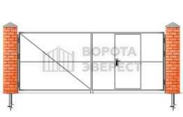 Ворота распашные металлические каркас 1750×2250 ВЭ-2153